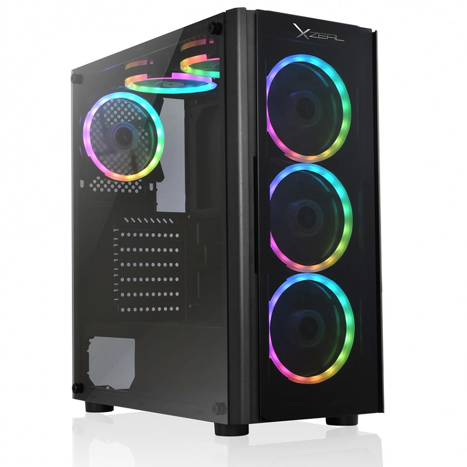 XZEAL - Gabinete Stylos Xzeal XZ110-1 Gaming ATX/Micro ATX/Mini ITX USB/RGB Color Negro