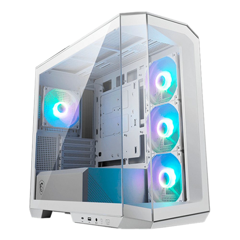 MSI - Gabinete MSI MAG Pano M100R PZ MICRO-TOWER MICRO-ATX USB 3.0 sin Fuente 4 Ventiladores Instalados Blanco