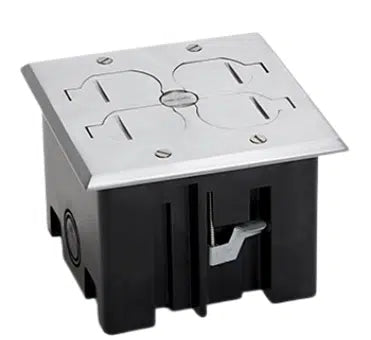 THORSMAN - Caja de Piso con Tapa Abatible de Aluminio para| Energía + Voz/Datos para uso en Interior