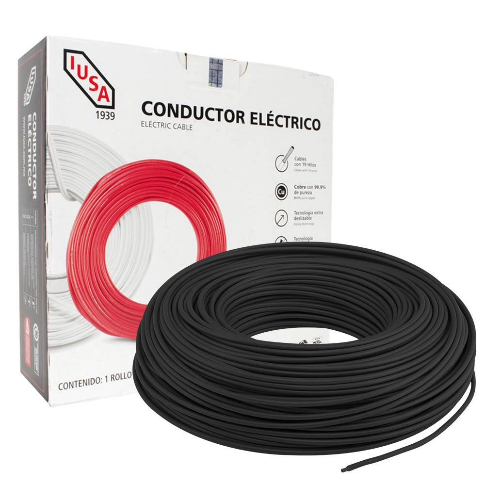 IUSA - Cable para Alambrado de Tableros IUSA Calibre 18 AWG negro caja 100M