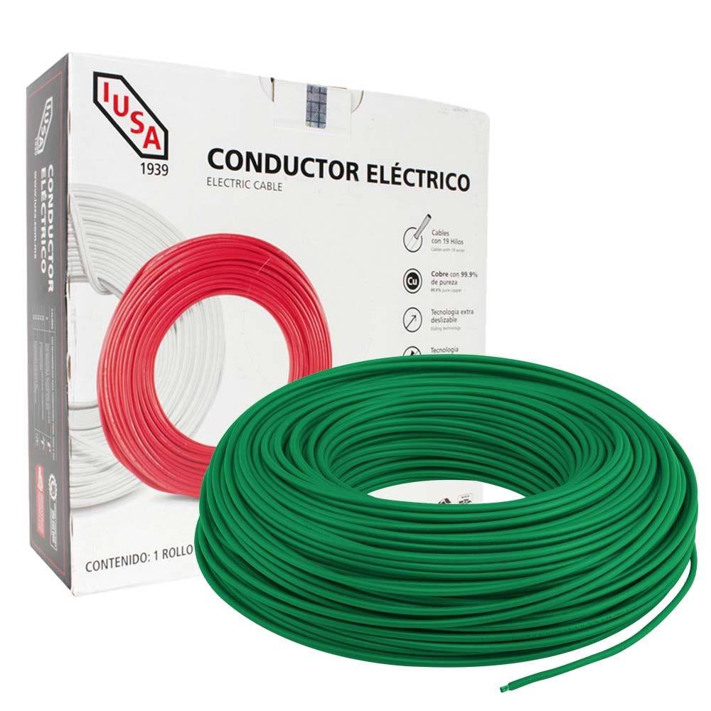 IUSA - Cable THW-LS/THHW-LS CE RoHS 8 AWG IUSA, en caja color verde