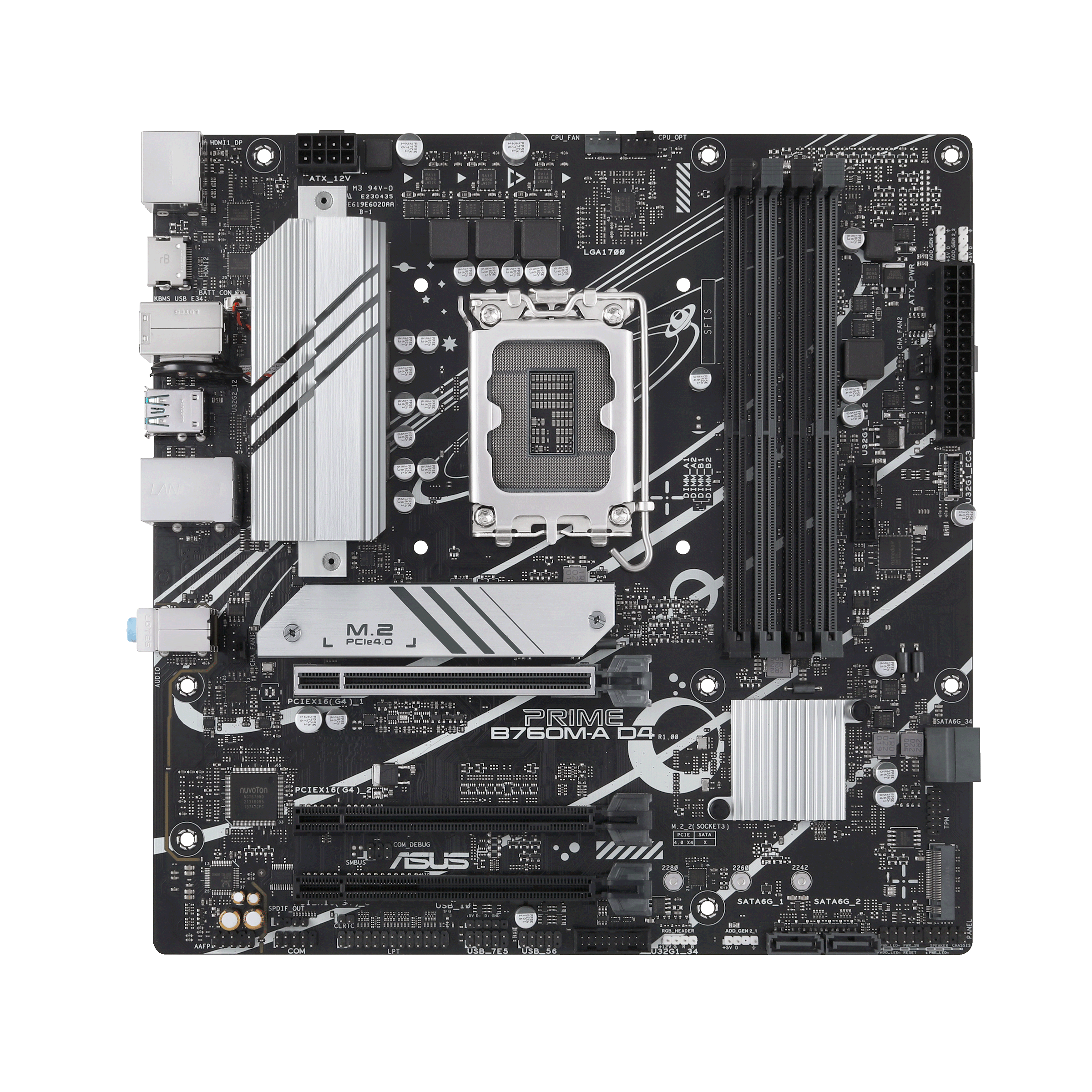 ASUS - Tarjeta Madre Asus PRIME B760M-A D4 4xDDR4 128GB 5333Mhz M.2 PCIe 4.0 HDMI DP S 1700 12th 13th 14th Gen mATX