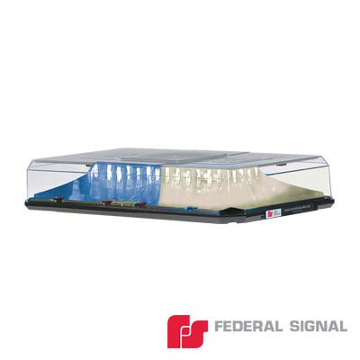 FEDERAL SIGNAL - Barra de Luces HIGHLIGHTER LED SOLARIS con Montaje de Succión e Imán (dos colores, domo claro)(Azul-Claro)