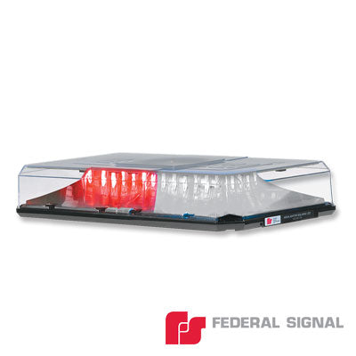 FEDERAL SIGNAL - Barra de Luces HIGHLIGHTER LED SOLARIS con Montaje de Permanente (dos colores, domo claro)(Rojo-Claro)