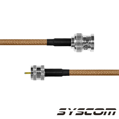 EPCOM INDUSTRIAL - Cable Coaxial RG-142/U de 60 cm. para 50 Ohm, con Conectores BNC Macho a Mini UHF Macho.