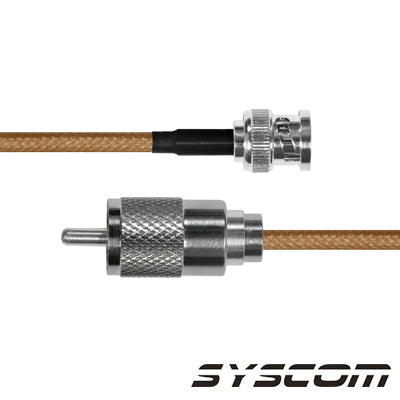 EPCOM INDUSTRIAL - (1 pza) Jumper con cable RG142, conectores BNC Macho/UHF (PL-259) Macho.