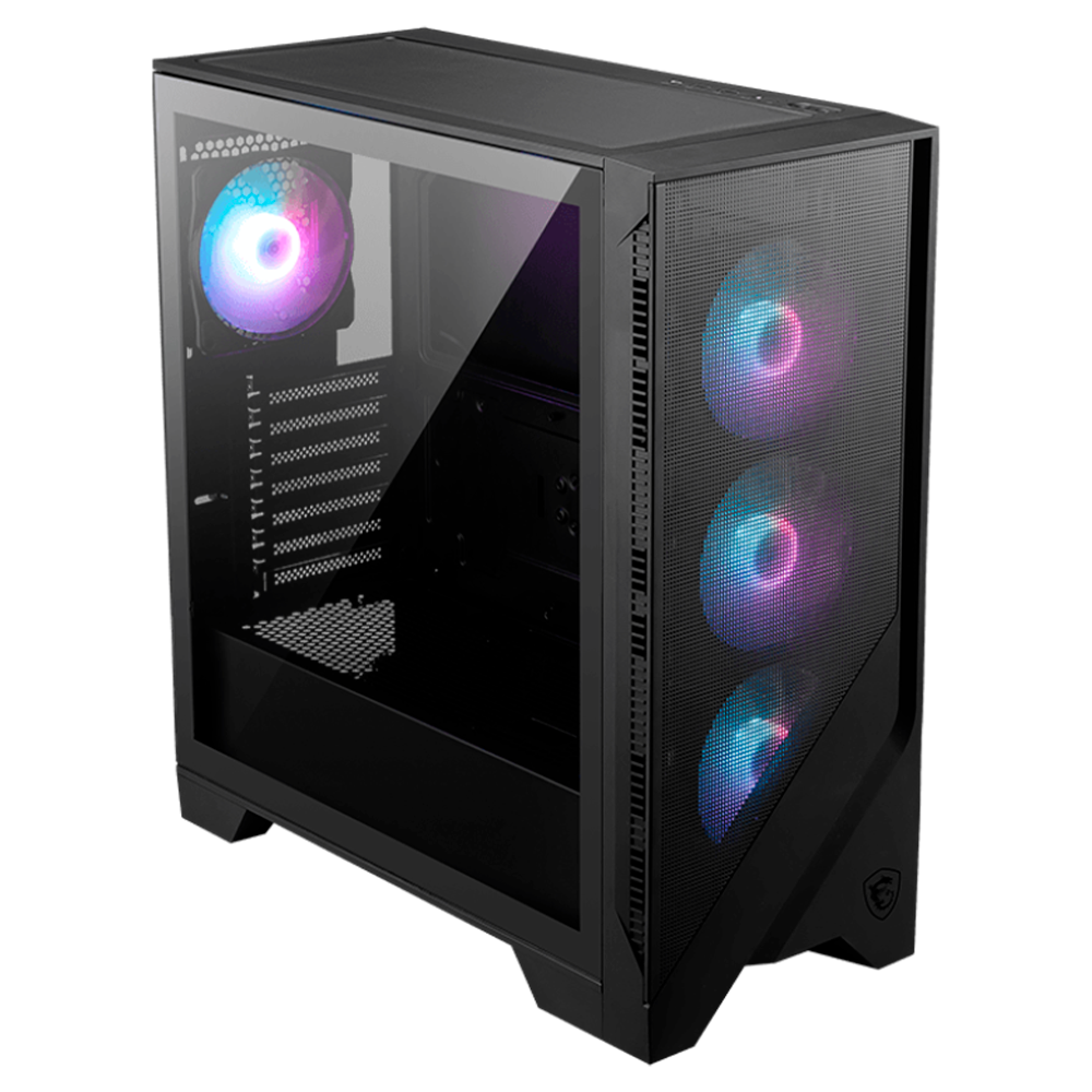 MSI - Gabinete MSI MAG Forge 321R Airflow Cristal TEMP ATX MIDI-TOWER ATX/MICRO-ATX/MINI-ITX sin Fuente 4 Ventiladores Negro