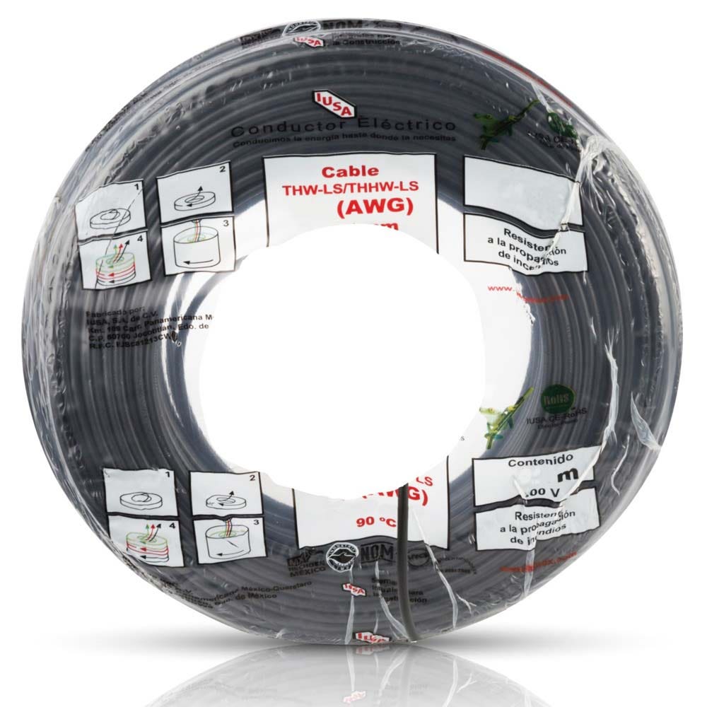 IUSA - Alambre THW-LS/THHW-LS CE RoHS 10 AWG IUSA, en bolsa color negro