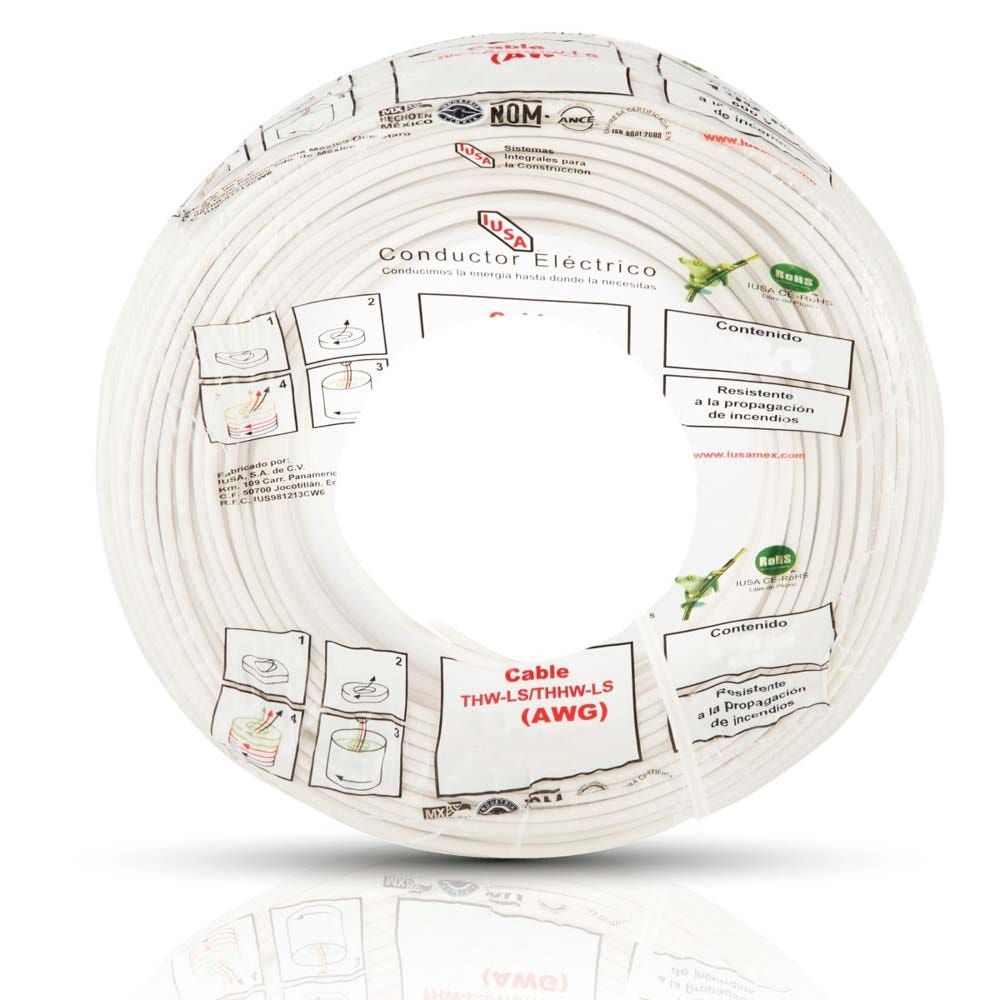IUSA - Alambre THW-LS/THHW-LS CE RoHS 14 AWG IUSA, en bolsa color blanco