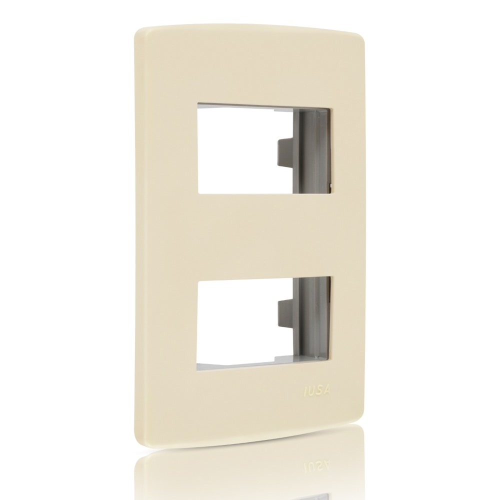 IUSA - Placa scudetto de 2 ventanas color marfil