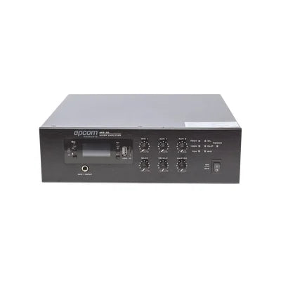 EPCOM PROAUDIO - Amplificador de Potencia Digital Mini / 120W / Entrada XLR con Phantom 48V / 2 Entradas AUX / Bluetooth / Sintonizador FM / Reproducción MP3 / Protección contra Cortocircuito y Sobrecarga / 4~16Ω o 100V