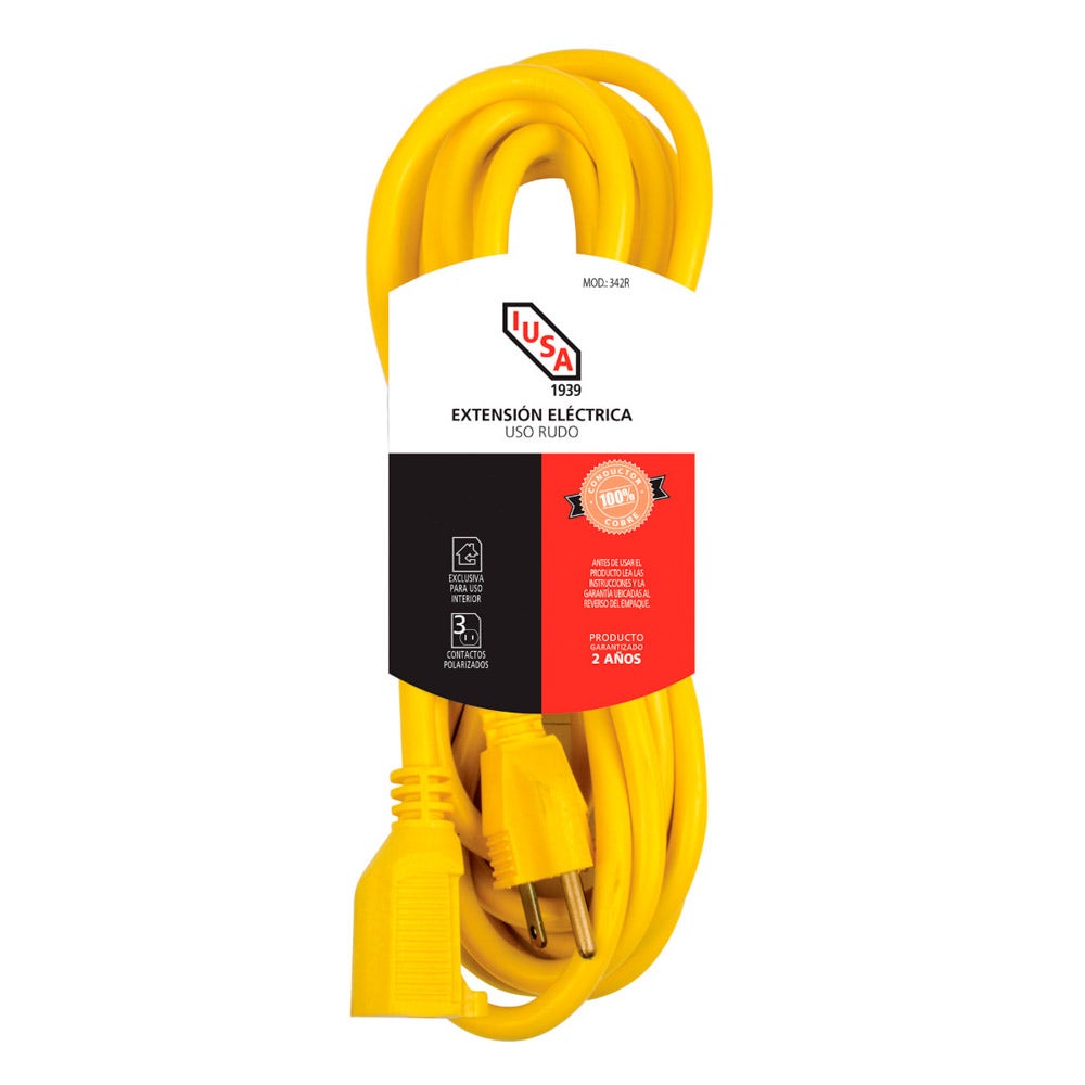 IUSA - Extensión de uso rudo con fajilla, 3x16 AWG 4 m
