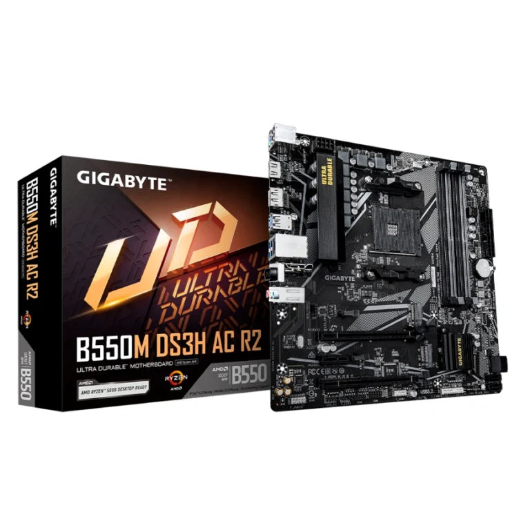 GIGABYTE - Tarjeta Madre Gigabyte UD A520M K V2 2xDDR4 64GB 5100Mhz HDMI D-Sub PCIe 3.0 M.2 S AM4 Ryzen mATX