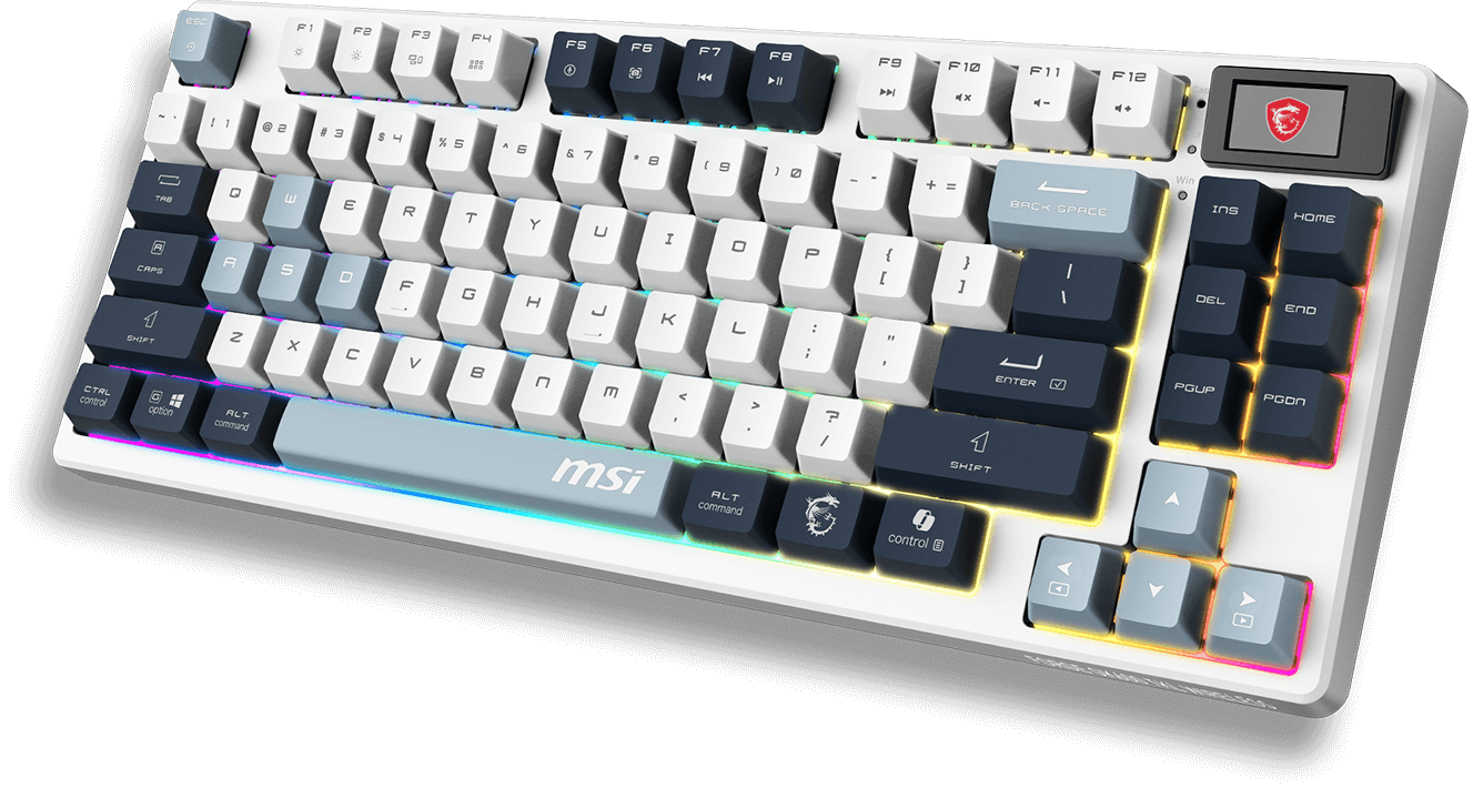 MSI - Teclado Gamer MSI Forge GK600 TKL Wireless Sky LED RGB Mecánico Inalámbrico USB/BT Multicolor Inglés