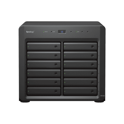 SYNOLOGY - Unidad de Expansión Synology DX1222 | 12 Bahías para HDD/SSD SATA 3.5" o 2.5" | Intercambio en Caliente | Puerto Mini-SAS HD | Garantía de 5 Años.