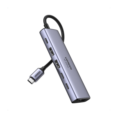 UGREEN - Hub USB-C 6 en 1 / HDMI 4K@60Hz / 2x USB-A 3.2 Gen 2 (10 Gbps) / 2x USB-C 3.2 (10 Gbps) / PD 100W / Compatibilidad Universal / Driver-Free / Aluminio