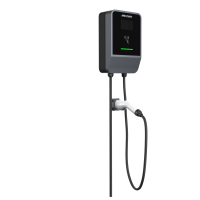 HIKVISION - Estación de Carga AC para Vehículos Eléctricos / 7 kW / 32 A / IEC62196-Type2 / Cable 5 m (16.4 ft) / IP55-IK10 / Wi-Fi-Bluetooth / LCD 4.3'' / Múltiples Protecciones