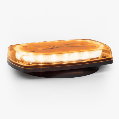 ECCO - Minibar LED para Techo / 24 LEDs Ámbar / 10" / 360° Visibilidad / 12-24 VDC / Base Magnética / SAE J845 Clase I