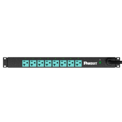 PANDUIT - PDU EL2P Switchable y Monitoreable (MS), para Distribución de Energía, Enchufe de Entrada NEMA L5-20P, Con 8 Salidas 5-20R, Horizontal 19in, 120 Vca, 20 Amp, 1 UR