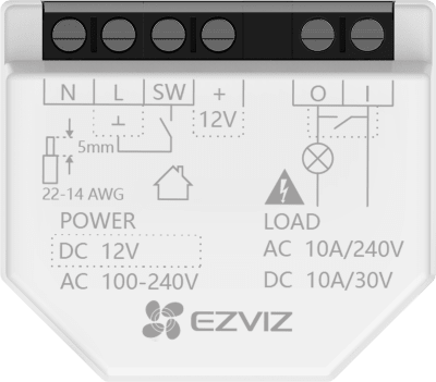 EZVIZ - Relé Inteligente Wi-Fi, CS-T35-R100-WD, 16A 250VAC, Wi-Fi 6 y BLE, Control por App EZVIZ, Compatible con Google Assistant, Amazon Alexa y Matter, Protecciones de Temperatura y Sobrecarga