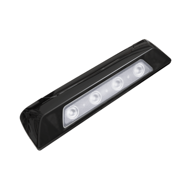 SIGNALPRO - Luz de Escena, 4 led, Bisel Blanco, 12–24vcd, Led Blanco y Lente Transparente