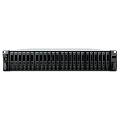 SYNOLOGY - Servidor de Almacenamiento FlashStation FS3410 | 24 Bahías SSD SATA 2.5" | Intel Xeon D-1541 8 Núcleos | 16 GB RAM (Ampliable a 128 GB) | 356,500 IOPS Lectura | 129,400 IOPS Escritura | 4 Puertos 1GbE + 2 Puertos 10GbE