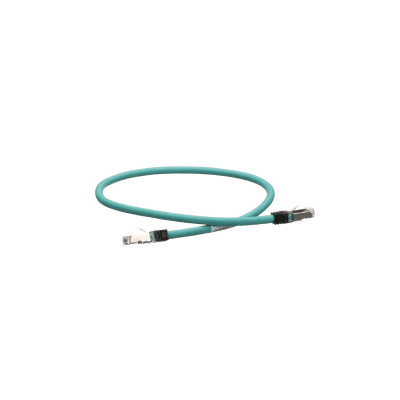 PANDUIT - Patch Cord Cat5e de Grado Industrial 600V, Blindado SF/UTP, Calibre 24 AWG, Color Aqua, 60 cm (23.62 pulgadas).