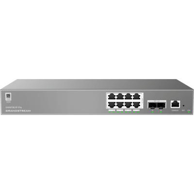 GRANDSTREAM - Switch de Red Empresarial L2++ / Serie GWN7800 Pro / 8 Puertos Gigabit PoE 120W / 2 Puertos 2.5GG SFP / Gestión Cloud GDMS / VLAN 4K / QoS Avanzado / Seguridad Integral