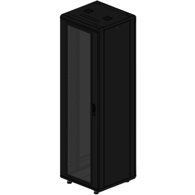 LINKEDPRO - Gabinete rackeable de piso de 42U, compatible con estándar 19 pulgadas, equipado con puerta frontal de cristal para una mejor visibilidad y presentación profesional