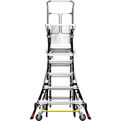 LITTLE GIANT LADDER SYSTEMS - Escalera con Jaula de Seguridad de 5-9 ft (1.5-2.74 m)/ Tipo IAA / Capacidad 375 lbs (170 kg) / Control de Descenso.