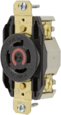 HUBBELL - Receptáculo con Bloqueo de Media Vuelta Industrial 20 A 480 V CA /3 Polos 4 Hilos / Nema L16-20R / Color Negro.