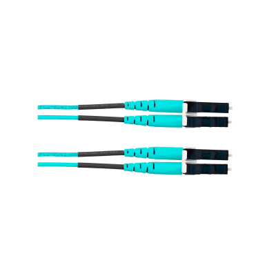 PANDUIT - Jumper de Fibra Optica Multimodo 50/125 OM4, LC-LC Duplex, OFNR (Riser), Color Aqua, 30 Metros (98.43 Pies)