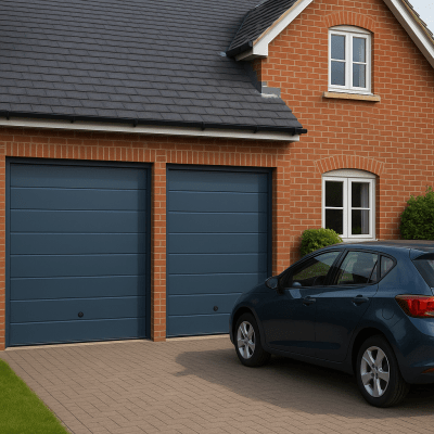 ACCESSPRO - Puerta D / Garage D / Alta Calidad / Linea Central / Color GRIS /  acabdo DELUXE / 16X7 pies / AISLADA / Estilo Americana.
