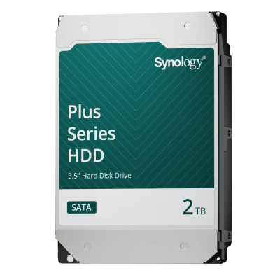 SYNOLOGY - Disco Duro SATA de 3.5" Serie Plus | Capacidad de 2TB | Interfaz SATA 6 GB/s | Velocidad de Rotación 5400 rpm | Caché de 256 MB | MTBF de 1.2 Millón de Horas | Carga de Trabajo de 180 TB/año .