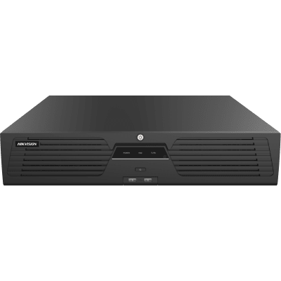 HIKVISION - [AcuSeek] NVR 32 Megapixel (8K) / 32 Canales IP / AcuSense / ANPR / Conteo de Personas / Heat Map / 8 Bahías de Disco Duro / 2 Tarjetas de Red / Soporta RAID con Hot Swap / 2 HDMI en 8K / Soporta POS / Alarmas I/O / ACU