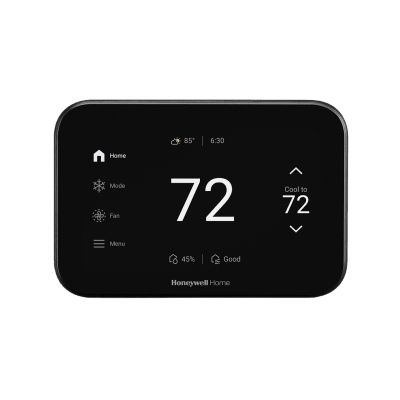 HONEYWELL HOME RESIDEO - Termostato Inteligente ElitePRO / S1200 Smart Thermostat / Negro / Pantalla 5" / 4H-2C Bomba Calor / 3H-3C Convencional / Control IAQ / Video Doorbell / Redlink+WiFi+Bluetooth+Matter