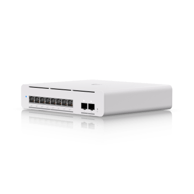UBIQUITI - USW Pro XG 8 PoE Switch PoE++ Capa 3 Etherlighting™ de 8 Puertos 10GbE (Todos PoE++) y 2 Puertos SFP+ con Disponibilidad PoE de 155W