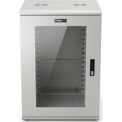 LINKEDPRO - Gabinete Rackeable / 18U / 19 in / Puerta Cristal / Carga 750 Kg / 600x605x930 mm (23.6x23.8x36.6 in) / 3.05 ft Alto