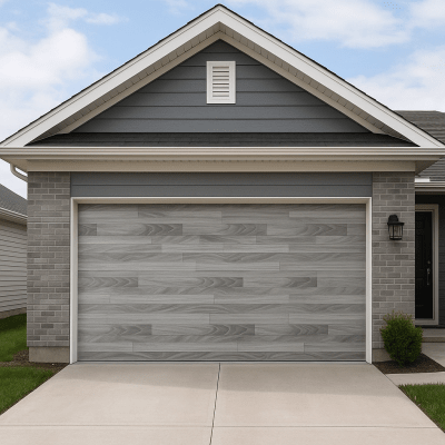 ACCESSPRO - Puerta de Garage de Alta Calidad / Estilo Americano / Acabado Laminado PREMIUM / Color Gris / 20x7 Pies.