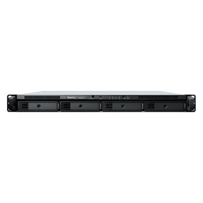 SYNOLOGY - NAS RackStation RS822RP+ | 4 Bahías | 1U | AMD Ryzen V1500B | 32 GB DDR4 ECC | 4 Puertos 1GbE | Expansión PCIe | Compatibilidad con RAID | Caché SSD | Unidades de Energía Redundantes.