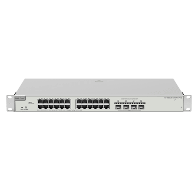 RUIJIE - Switch Administrable PoE+ / 24 Puertos Gigabit / 4 SFP+ 10 Gb / Capacidad 128 Gbps / 370 W PoE / Gestión Cloud