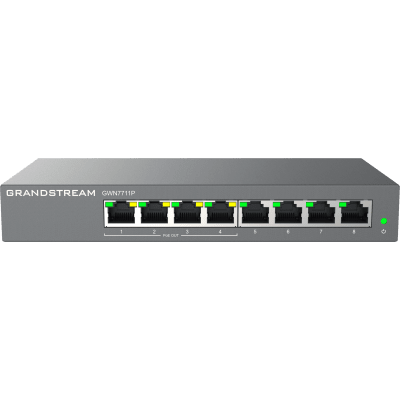 GRANDSTREAM - Switch de Red Administrable Capa 2 Lite / 8 Puertos Gigabit Ethernet / 4 Puertos PoE / VLAN / QoS / Snooping IGMP / Montaje en Pared y Escritorio / Compatible con GDMS