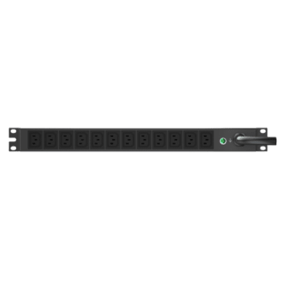 PANDUIT - PDU ES2P Monitoreable (MI) para Distribución de Energía, Enchufe de Entrada NEMA L6-20P, Con 12 Salidas C13, Horizontal 19in, 120 Vca, 20 Amp, 1 UR
