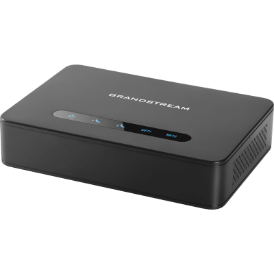 GRANDSTREAM - Adaptador de Teléfono Analógico ATA 2 Puertos FXS (Conectar Teléfono Análogo) con Router NAT Gigabit / Compatible SIP / Cifrado AES Reforzado / Calidad de Voz HD / Soporta Fax T.38 / Router NAT Alto Rendimiento