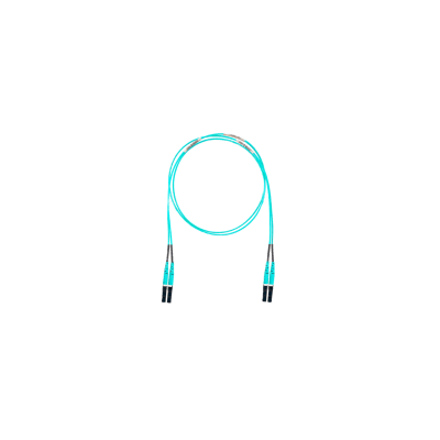 PANDUIT - Jumper de Fibra Optica Multimodo 50/125 OM4, LC-LC Duplex, OFNR (Riser), Color Aqua, 25 Metros
