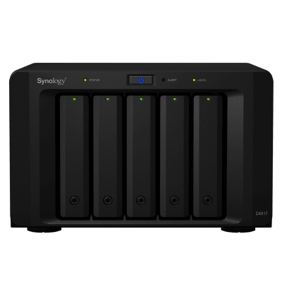 SYNOLOGY - Unidad de Expansión Synology DX517 | 5 Bahías SATA HDD/SSD 3.5" y 2.5" | Puerto eSATA | Diseño Hot-Swap | Compatible con DS1517+ y DS1817+.