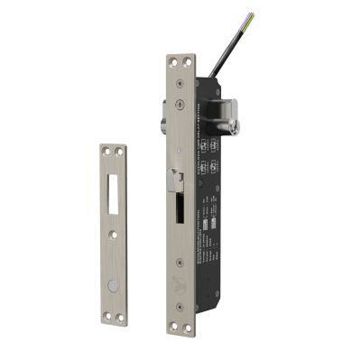 ACCESSPRO - Cerradura eléctrica para puertas corredizas tipo gancho / apertura con llave ambos lados / IP65