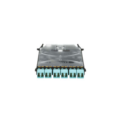 PANDUIT - Cassette HD Flex de 12 Fibras Multimodo OM4, de MPO a 6 Conectores y Precargado con 12 Pigtails LC Duplex, Color Aqua