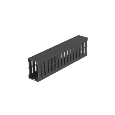 PANDUIT - Canaleta Ranurada de PVC con Tapa, Tipo F, 32 mm de Ancho, 53.8 mm de Alto y 2 m de Largo, Color Gris