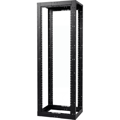 PANDUIT - Rack de Cuatro Postes Estándar de 19", Rieles Con Orificio Para Tuerca Enjaulada, Profundidad Ajustable de 23 a 42 in, 45 Unidades de Rack, Color Negro
